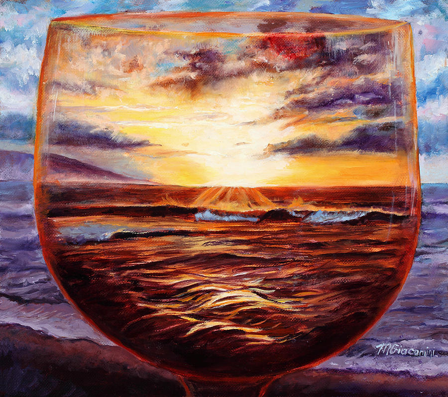 900x798 Visions In Merlot Painting By Mary Giacomini - Merlot Painting