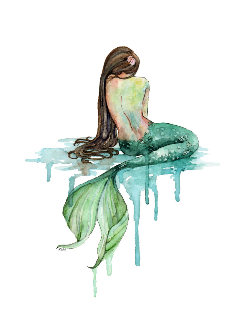 846x1060 Xlarge Mermaid Painting Print Titled - Mermaid Painting