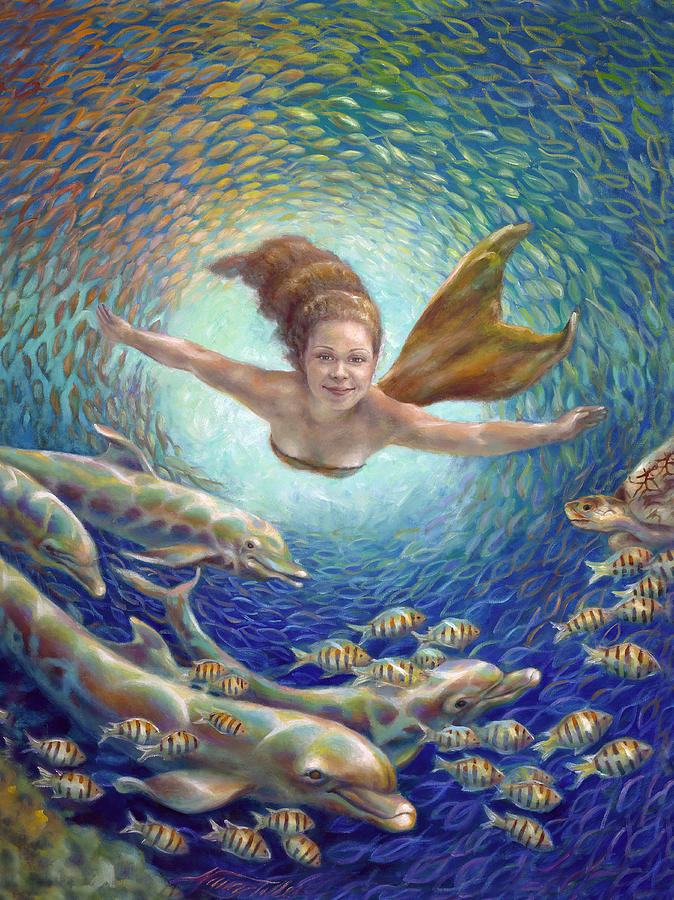 674x900 Fantastic Journey Ii - Mermaid Painting