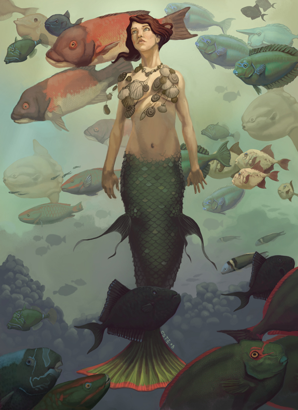600x825 Mermaid 3 By M0ai - Mermaid Painting Classical