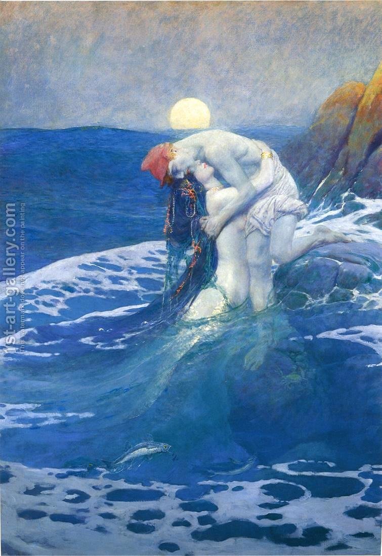 755x1099 The Mermaid Howard Pyle Reproduction 1st Art Gallery - Mermaid Painting Famous