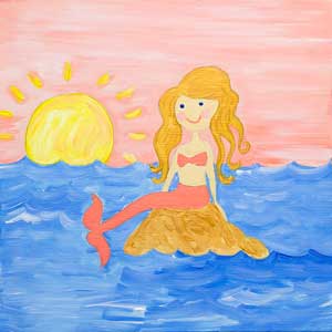 300x300 Kids Portrait Gallery - Mermaid Painting For Kids