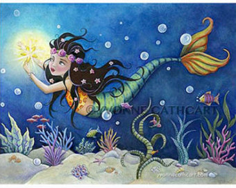 340x270 Mermaid Print Nursery Wall Art Mermaid Pictures Girls - Mermaid Painting For Kids