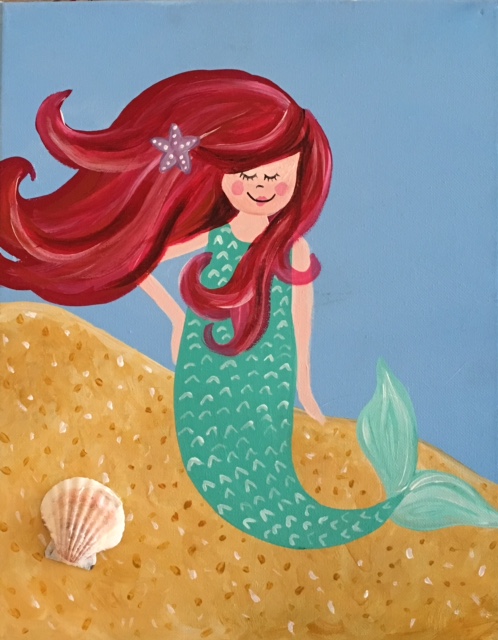 498x640 Modest Mermaid 33 - Mermaid Painting For Kids