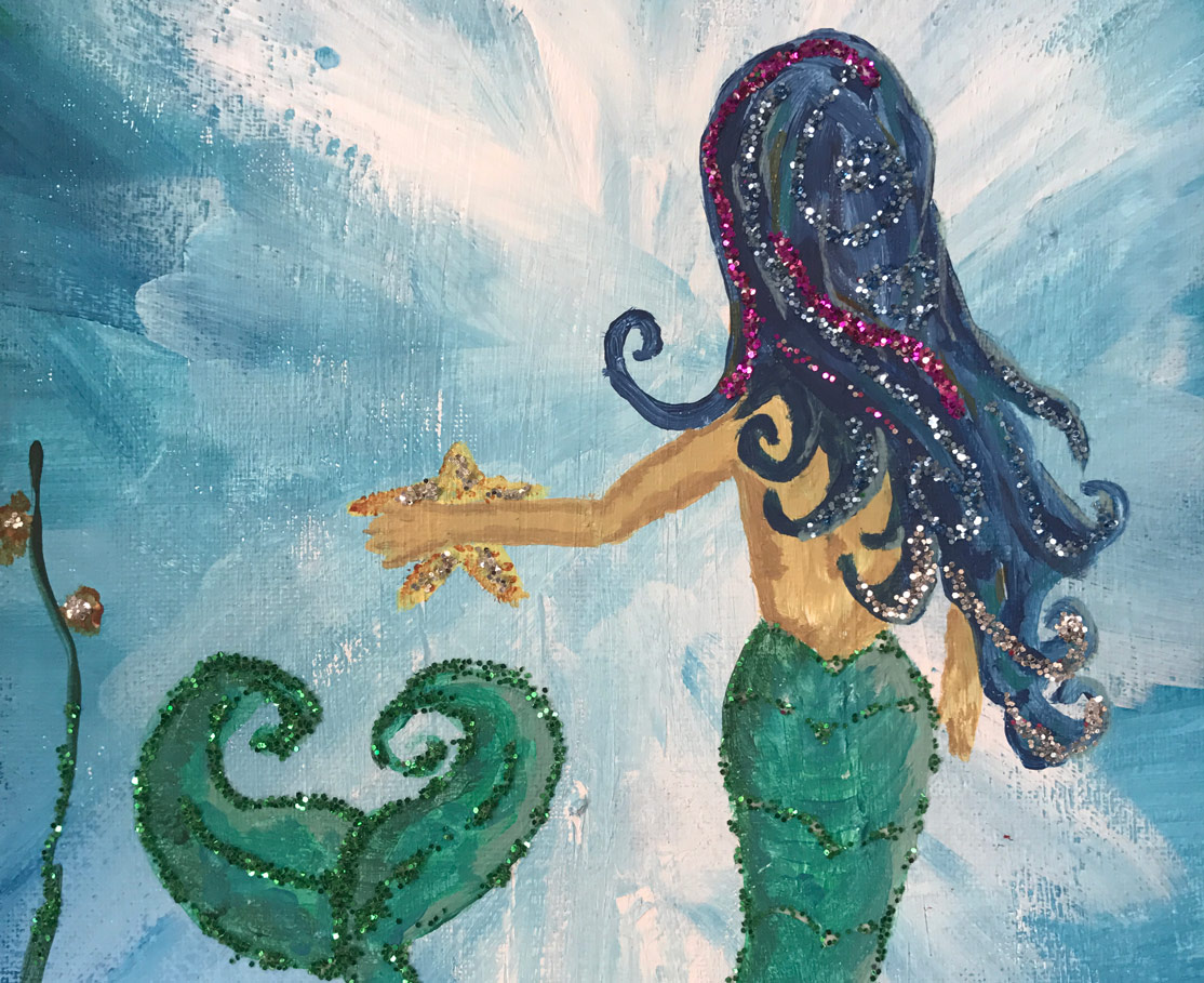 1114x909 Delights - Mermaid Painting For Kids