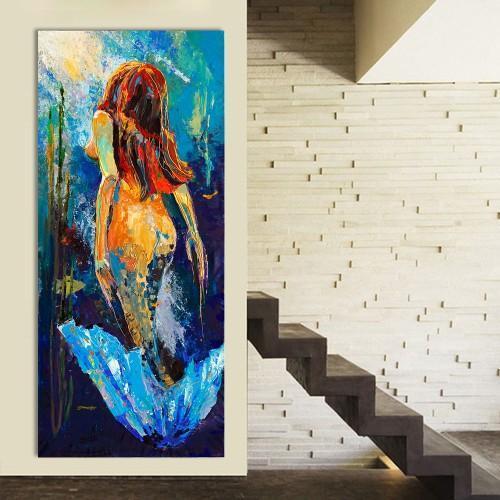 500x500 Floating Mermaid Painting Canvas No Frame My Soul Amp Spirit - Mermaid Painting Images