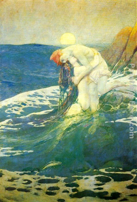 476x700 Howard Pyle The Mermaid Painting Anysize 50% Off - Mermaid Painting Images