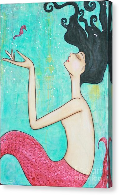 381x622 Mermaid Canvas Prints Fine Art America - Mermaid Painting On Canvas