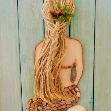 354x354 Mermaid A Swing, Mixed Media Painting. From Midorismymuse - Mermaid Painting On Wood