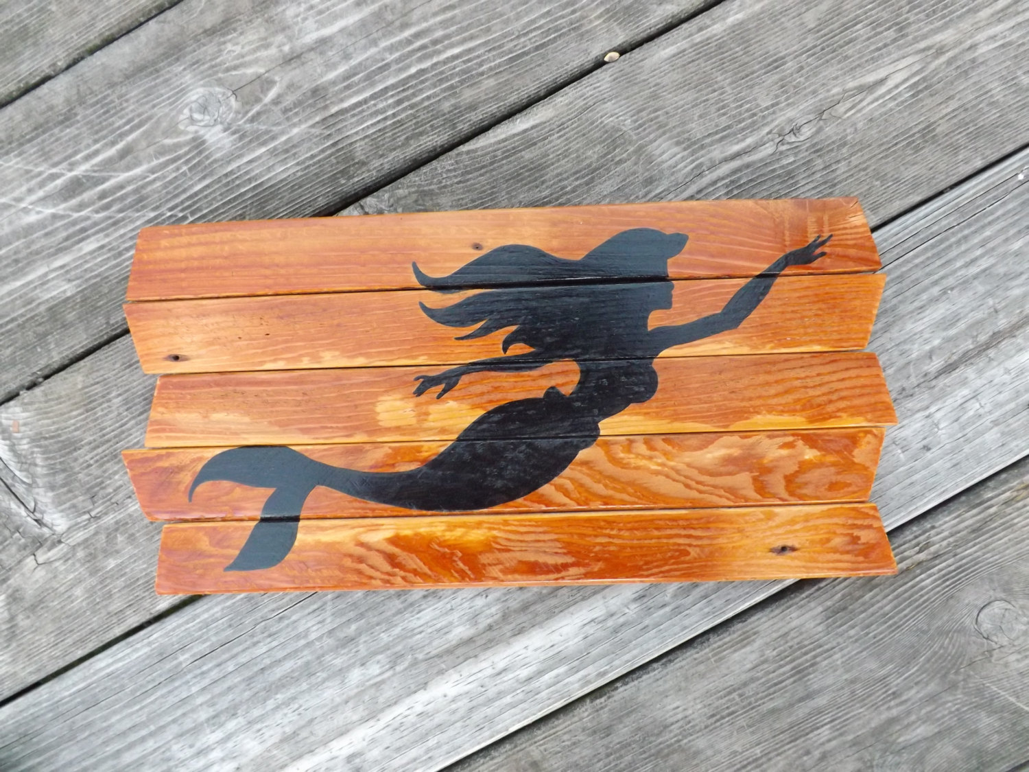 1500x1125 Mermaid Painting On Reclaimed Wood Sign - Mermaid Painting On Wood