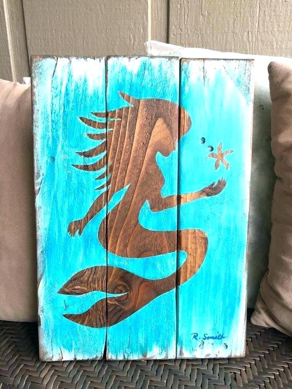570x760 Metal Mermaid Wall Art Mermaid Metal Art Wall Sculpture Createday.co - Mermaid Painting On Wood