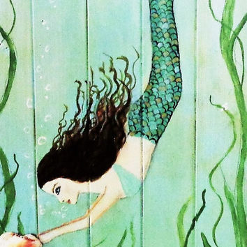 354x354 Shop Acrylic Paint On Wood On Wanelo - Mermaid Painting On Wood