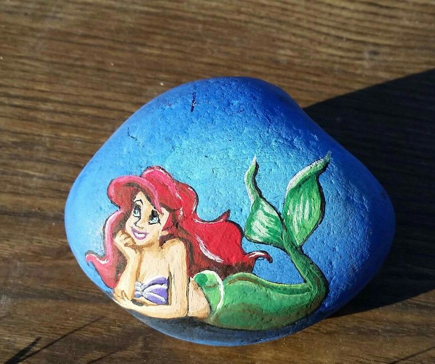 867x724 Disney Princess Little Mermaid Ariel Painted Rock Painted Rocks - Mermaid Rock Painting