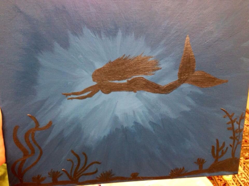 960x716 Mermaid Silhouette For Juju.) Painting Ideas - Mermaid Silhouette Painting
