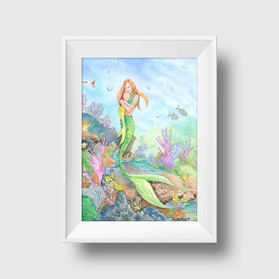 Mermaid Wall Painting at PaintingValley.com | Explore collection of ...