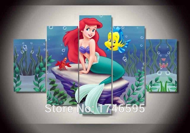 640x449 Modern Home Decorative Kids Wall Decor Fairy Tales Mermaid Wall - Mermaid Wall Painting