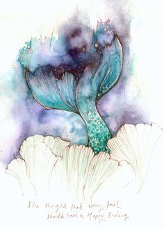 236x330 Xlarge Mermaid Painting - Mermaid Watercolor Painting