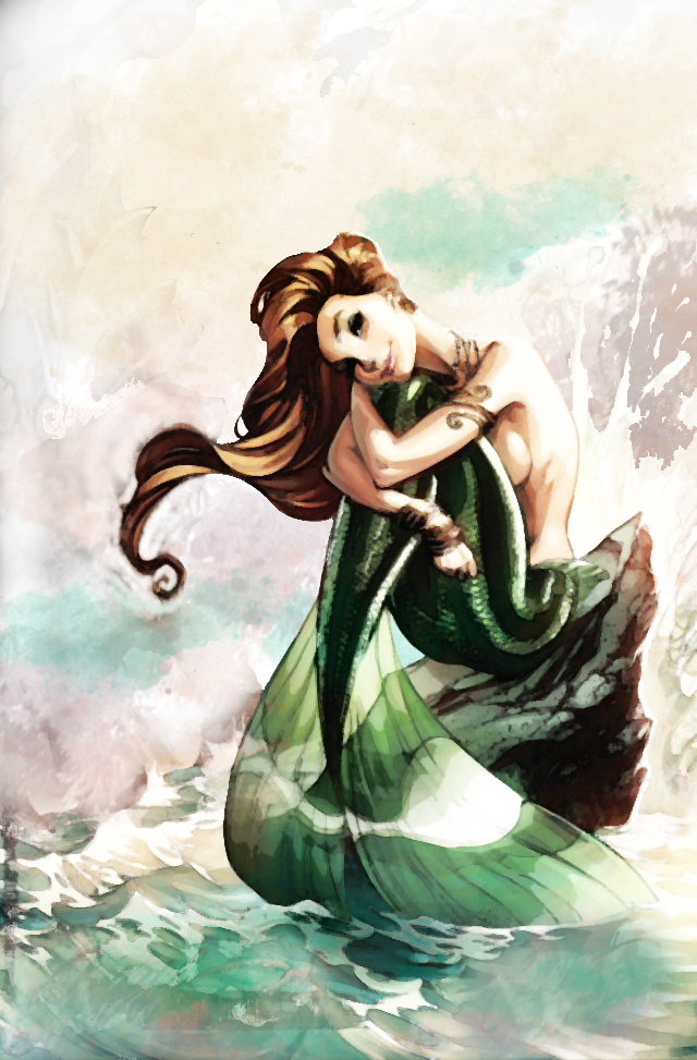 640x973 Watercolor Mermaid By Zieann - Mermaid Watercolor Painting