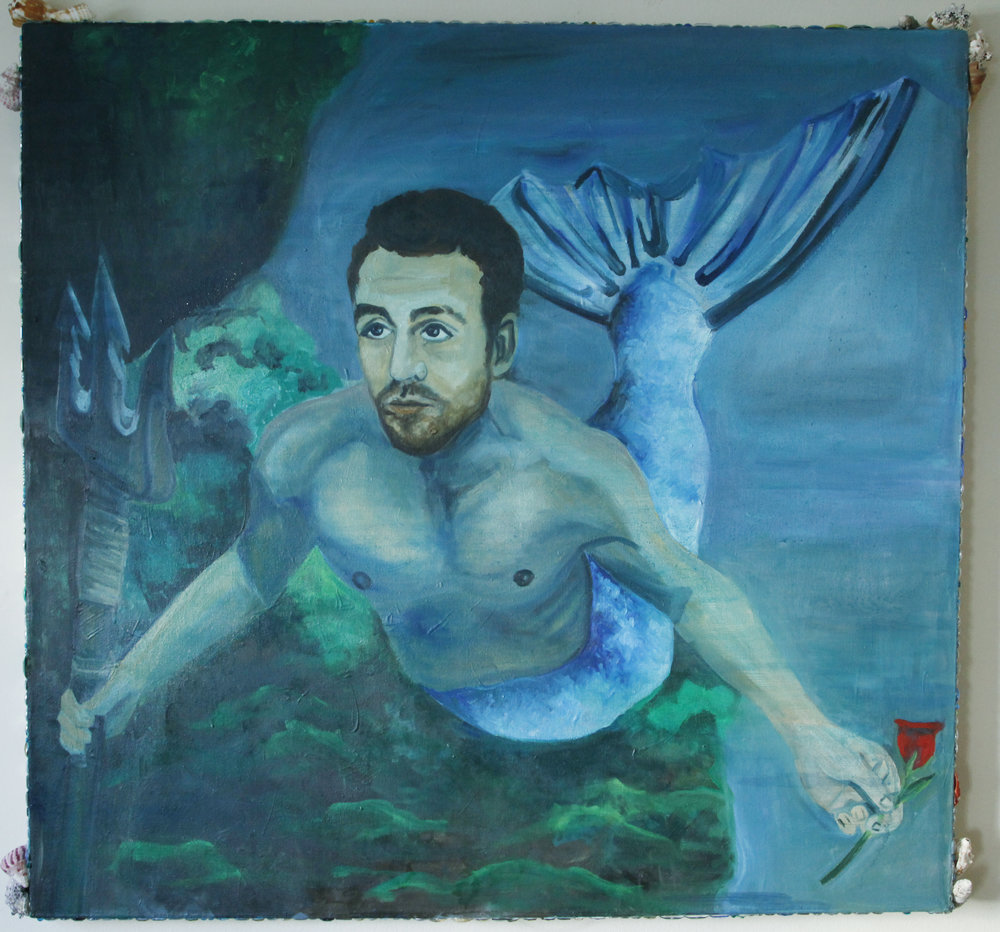 1000x932 Paintings Liz Zito - Merman Painting