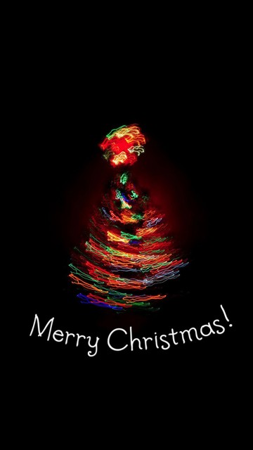 360x640 Merry Christmas Light Painting Tree Android Wallpaper Free Download - Merry Christmas Painting