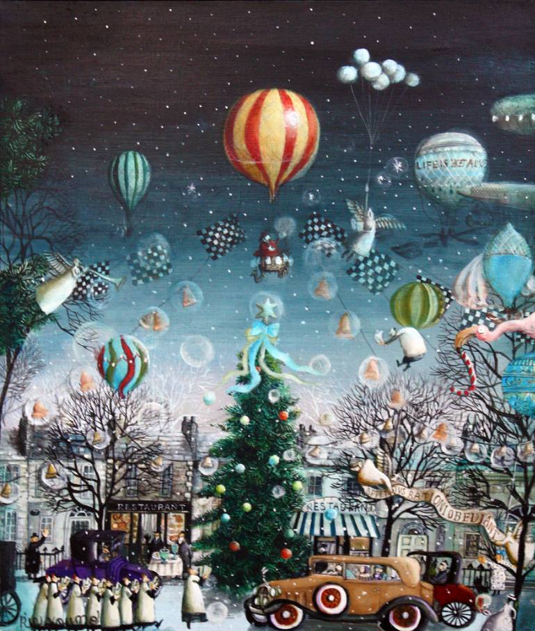 770x907 Saatchi Art We Wish You A Merry Christmas Painting By Rie Kono - Merry Christmas Painting