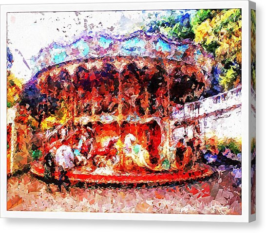 546x479 Paris Merry Go Round Painting By Marshall Thomas - Merry Go Round Painting