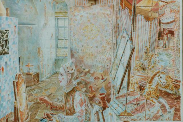 640x426 Peter Warden Artwork Merry Go Round Original Painting Acrylic - Merry Go Round Painting