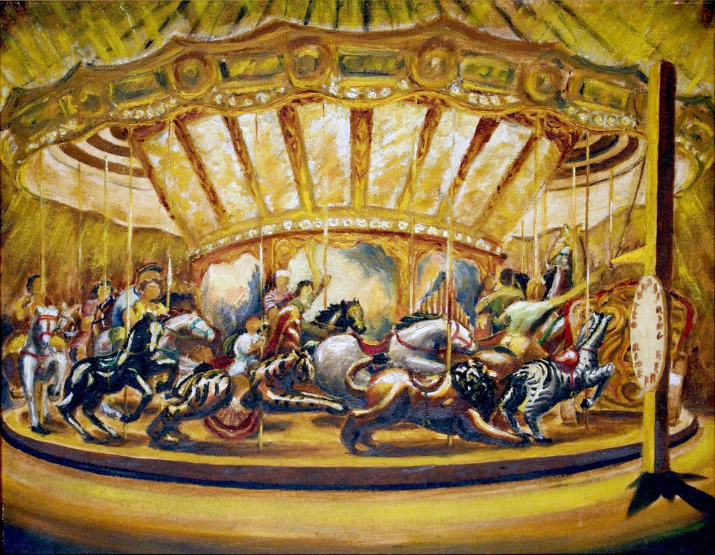 1024x795 Philip Pearlstein Merry Go Round (1939 1940) Artsy - Merry Go Round Painting
