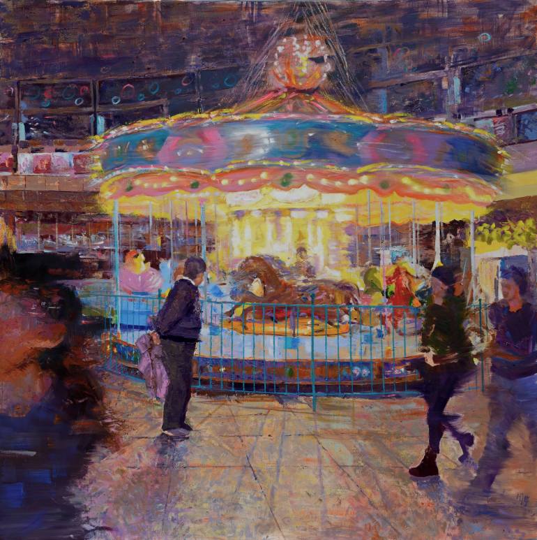 770x773 Saatchi Art Merry Go Round Painting By Yang Zhou - Merry Go Round Painting
