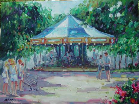 464x347 Merry Go Round By Lopez Baylon - Merry Go Round Painting