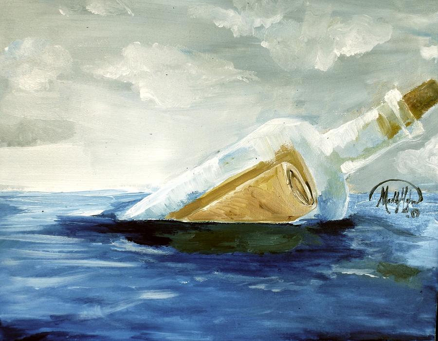 900x701 Message In A Bottle Painting By Madelyn Mershon - Message In A Bottle Painting