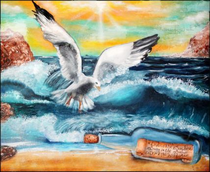 428x350 Message In A Bottle (63 Pieces) Jigidig (Puzzles) - Message In A Bottle Painting