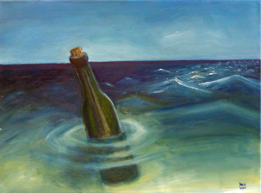 900x666 Message In A Bottle By Cornmanthe3rd - Message In A Bottle Painting