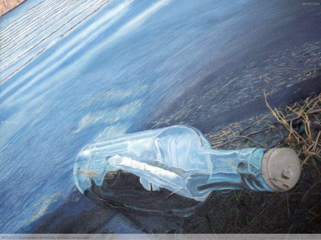 1024x768 Message In A Bottle Susana Piacente - Message In A Bottle Painting