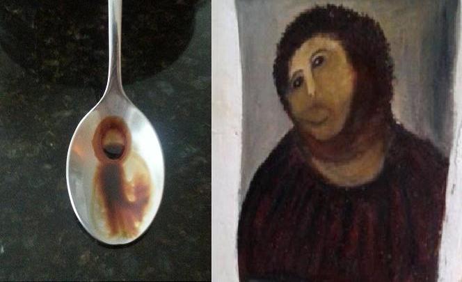 664x405 Messed Up Fresco Jesus In My Coffee - Messed Up Painting