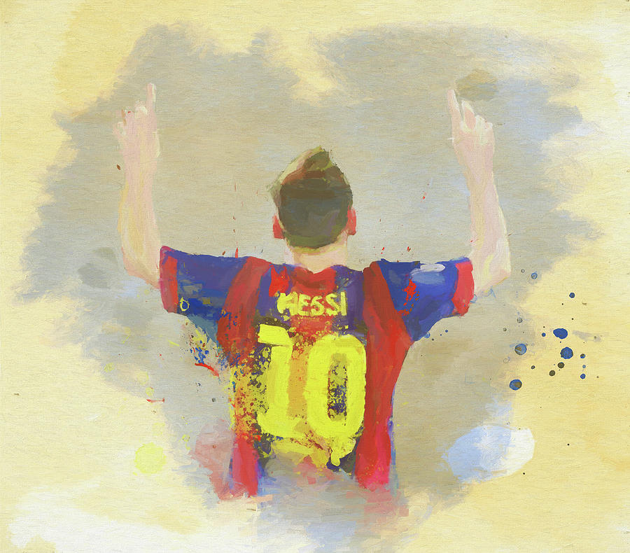 900x790 Messi Painting By Dan Sproul - Messi Painting