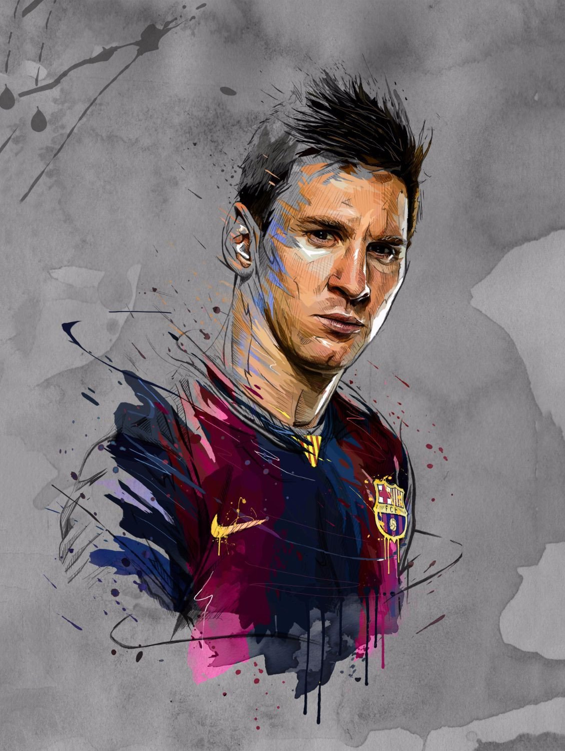 1129x1500 Spirit Of Sports - Messi Painting