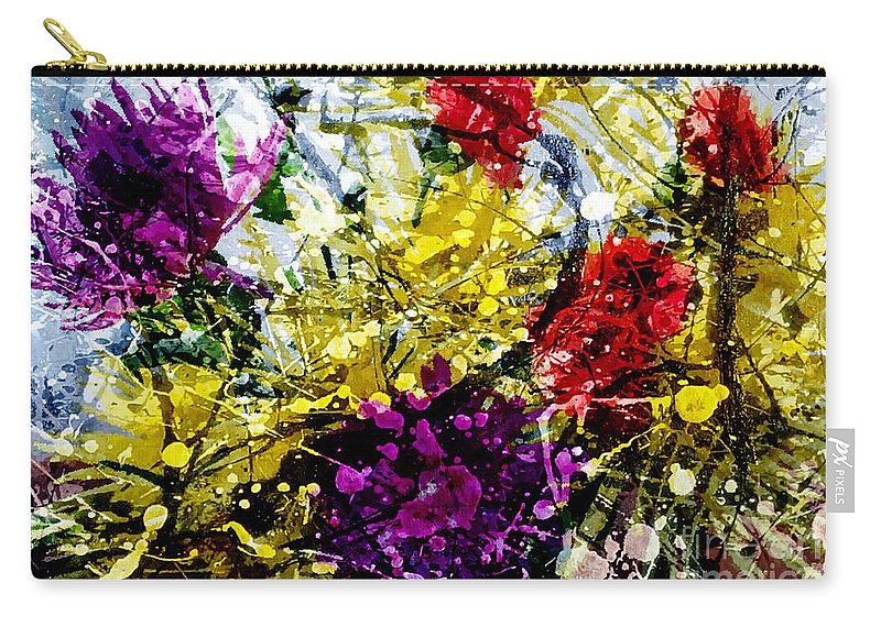 800x570 Abstract Flowers Messy Painting Carry All Pouch For Sale By - Messy Painting
