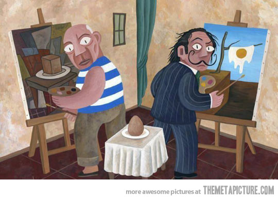 540x390 Picasso And Dali Painting An Egg - Meta Painting