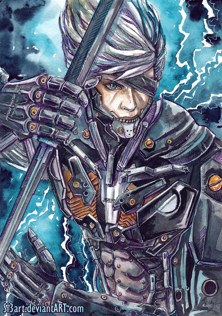 750x1065 Metal Gear Rising Raiden +painting Vid! By Si3art - Metal Gear Painting
