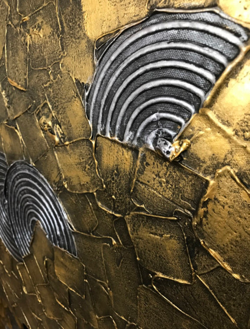 498x654 Modern Metallic Art Gold Silver - Metallic Painting