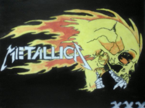 604x453 Metallica Logo Painting By Vampiress Whispers - Metallica Painting