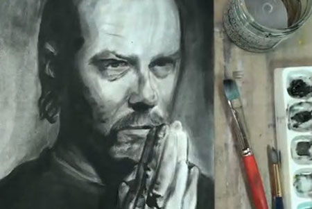 450x301 Paint James Hetfield (Metallica) Step By Step Dry Brush Portrait - Metallica Painting