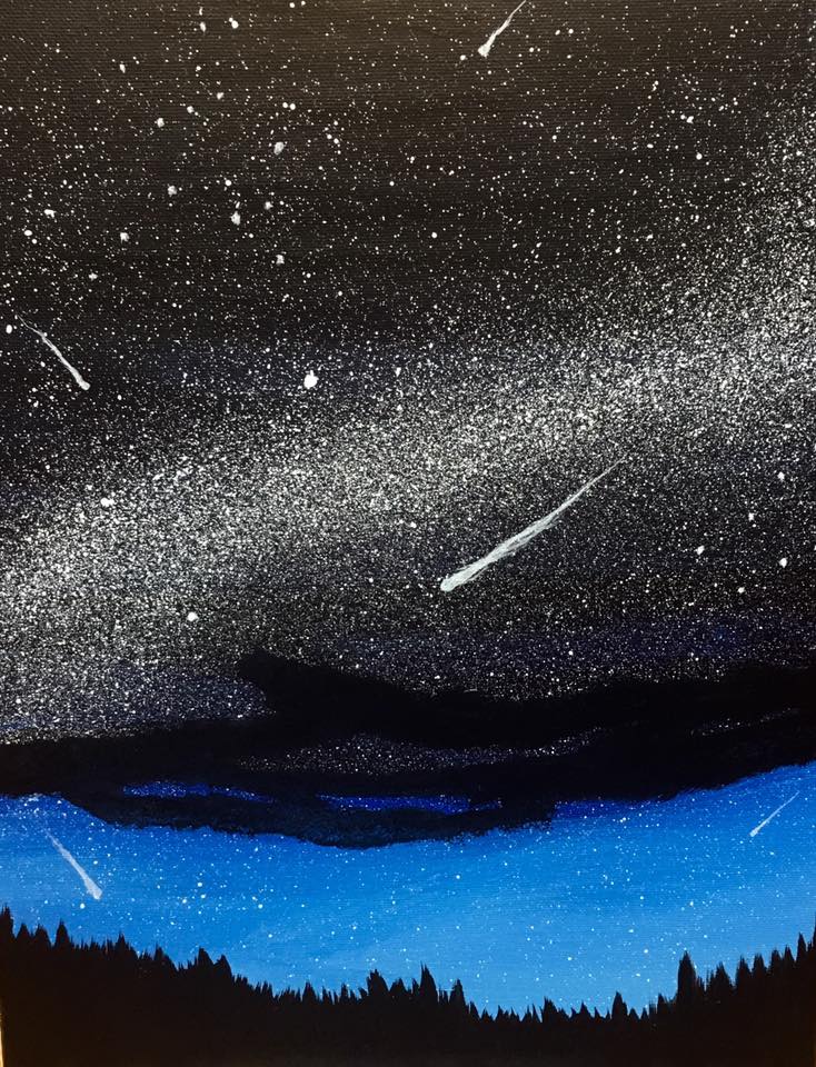 734x960 Meteor Shower - Meteor Painting
