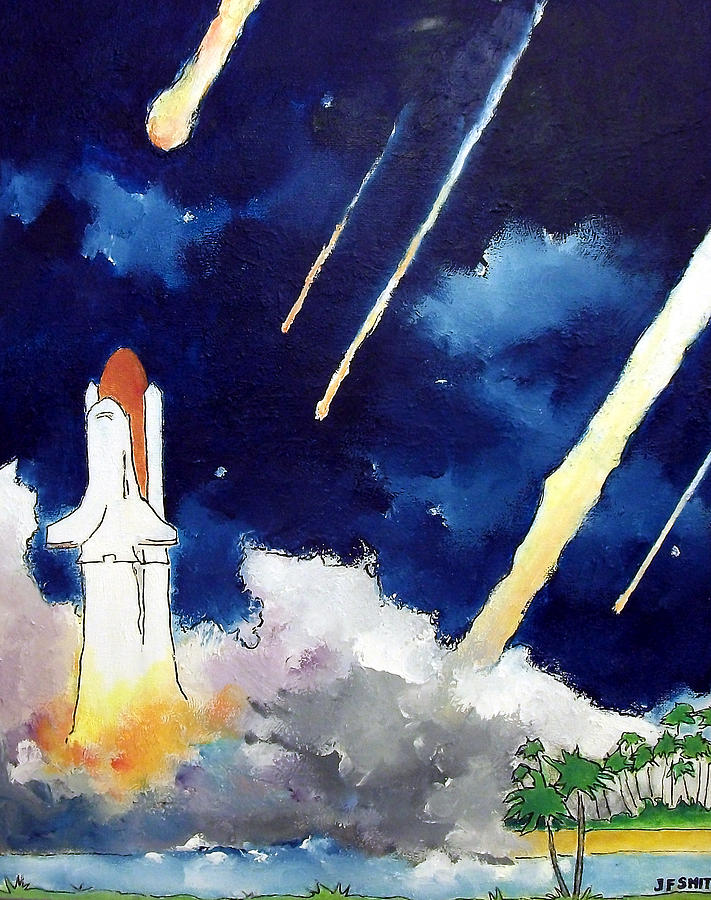 711x900 Meteor Storm Painting By James Smith - Meteor Painting