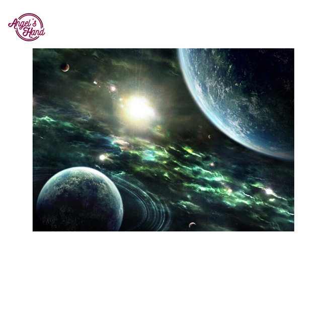 640x640 Angel's Hand Rhinestone Painting Diy Round Diamond Space Painting - Meteor Painting