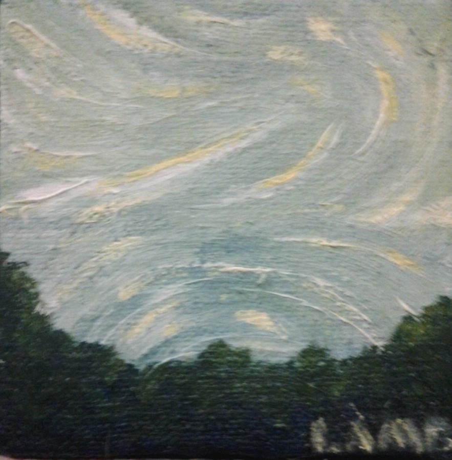 883x900 Meteor Shower Painting By Danielle White - Meteor Shower Painting