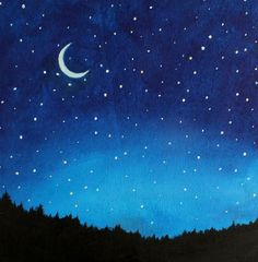 236x240 Meteor Shower Silhouette Painting, Original Acrylic Painting - Meteor Shower Painting