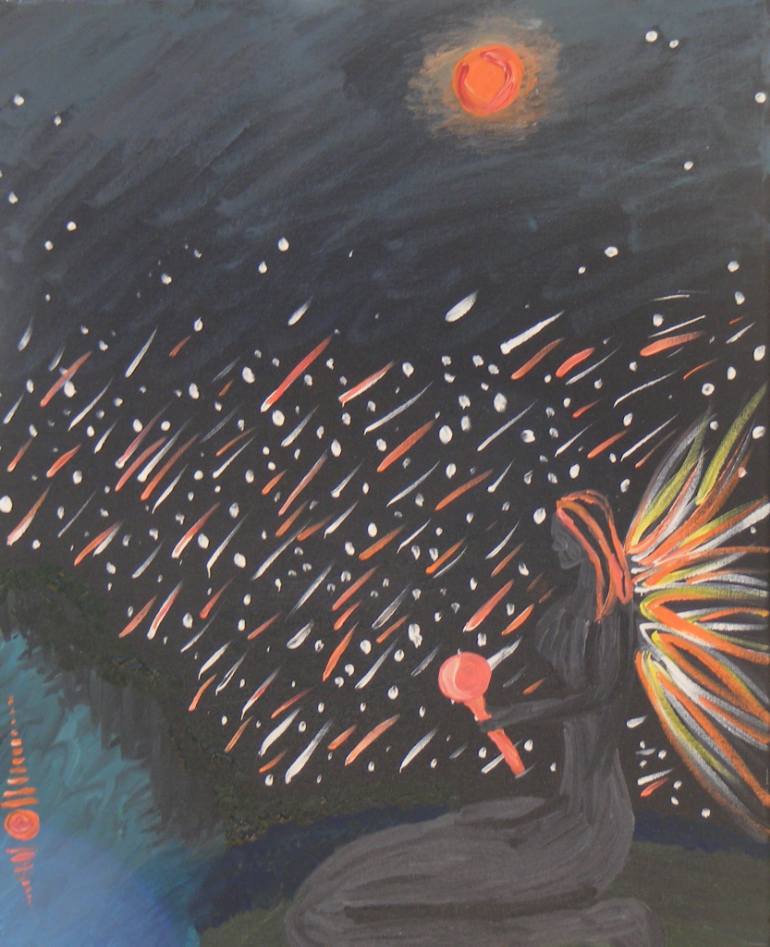770x947 Saatchi Art Meteor Shower Painting By Nichole O - Meteor Shower Painting