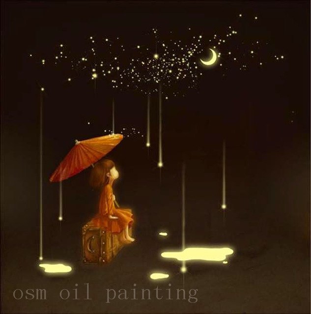 633x640 Handmade Calligraphy Christmas Gifts Canvas Painting Kid - Meteor Shower Painting